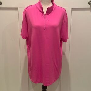 IBKUL Hot Pink Mock Neck SS top